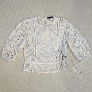 Banana Republic Cotton Floral Eyelet Blouse